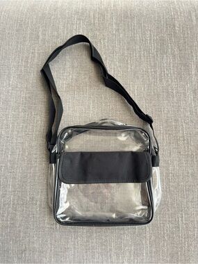 Clear Crossbody Bag with Black Trim